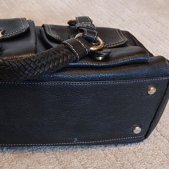 Vintage, Used Black Leather Talbots Hand Bag - Picture 4 of 7